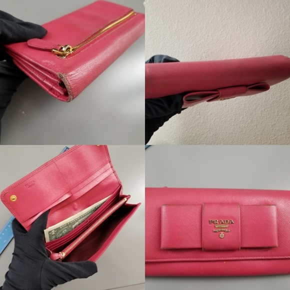 PRADA Beautiful Classic Flap Large Bow Wallet/ Italy - Picture 12 of 16